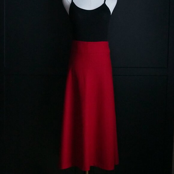 Talbots | Beautiful Red Long Wool Skirt - Picture 1 of 3
